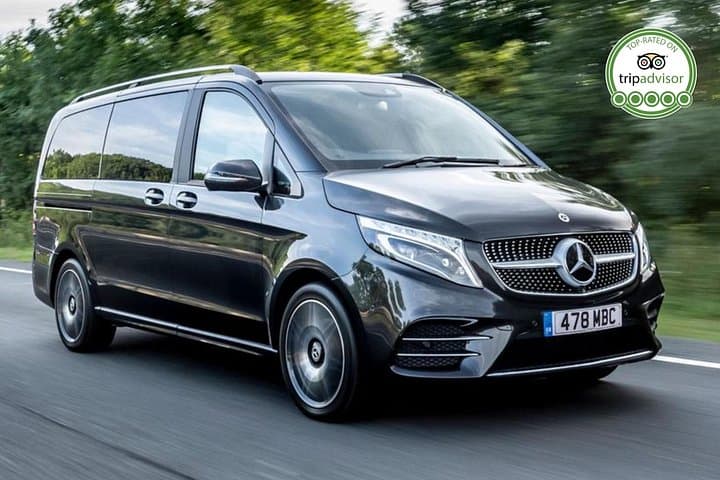Door-to-door service from London in Mercedes V-Class