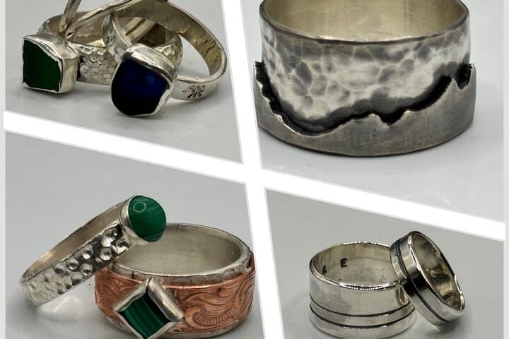 Rings made by guest attending the workshop.