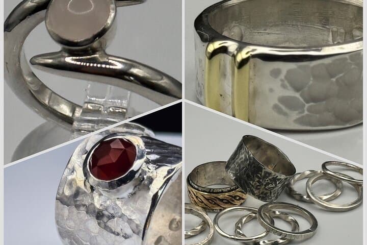 Rings made by guest attending the workshop.
