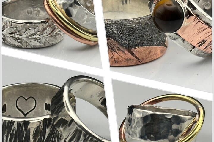 Rings made by guest attending the workshop.