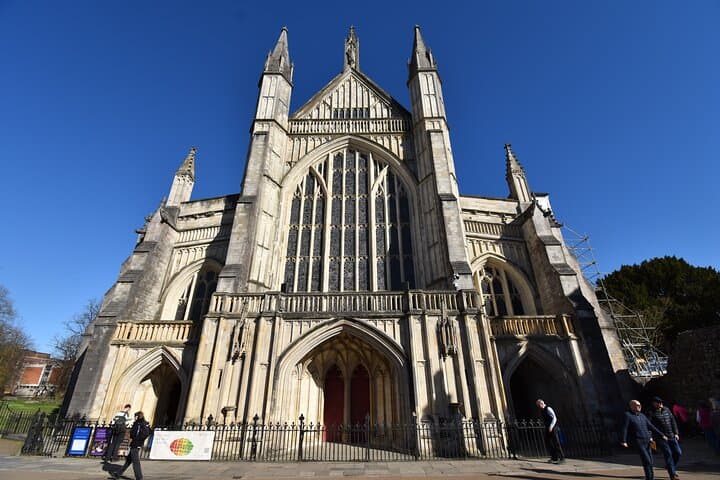 The main entrance to Winchester Cathedral.