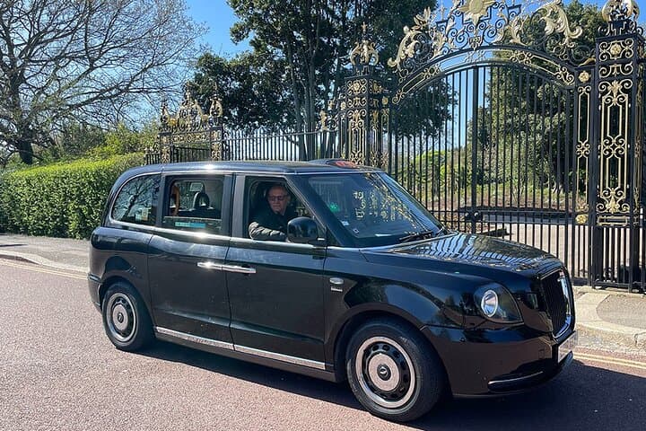 My electric black taxi in Regents Park London