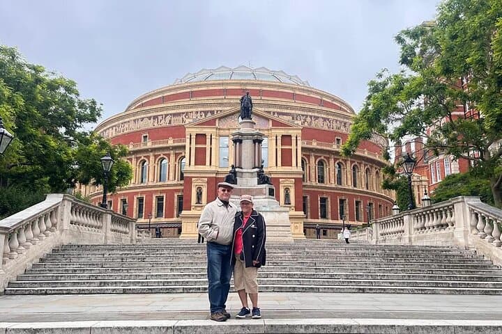Two of my guests outside the Royal Albert Hall