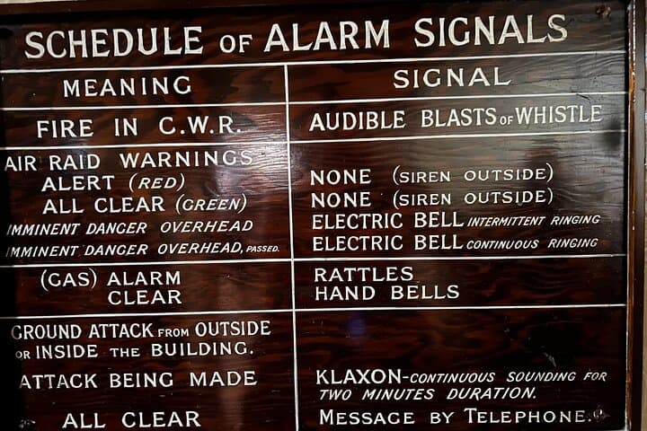 Schedule of alarm signals