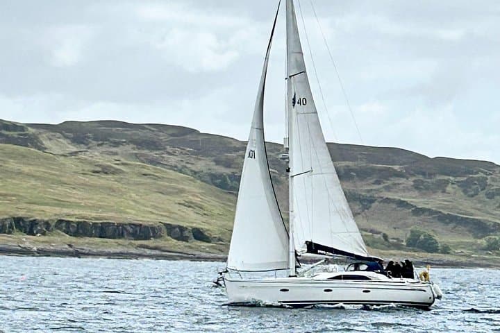 Waving to other yachts
