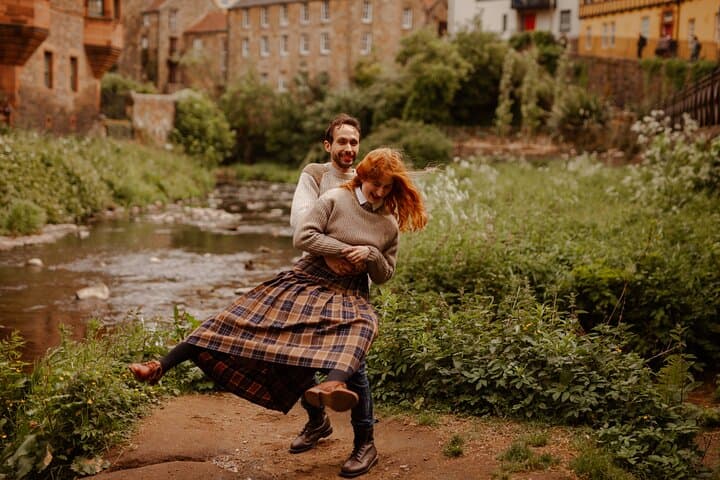 Couple photo shoot,Ten years anniversary, Dean Village, Edinburgh