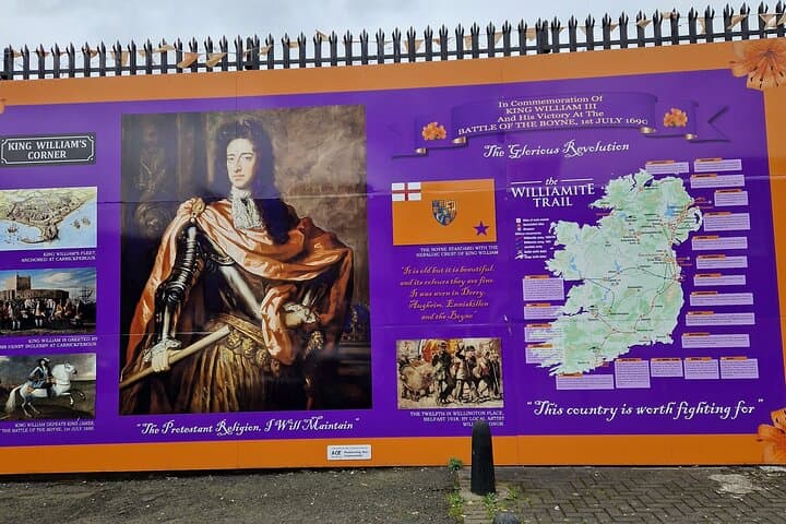 Mural to King William III who visited Belfast in 1690 on Shankill.