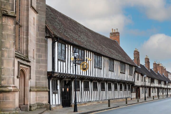 Historic Tudor building of Shakespeare’s Schoolroom & Guildhall in Stratford-upon-Avon