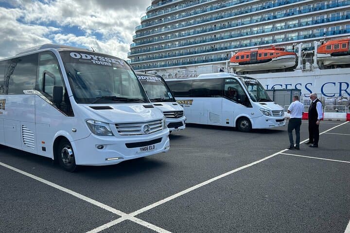 Buses waiting at Belfast Port