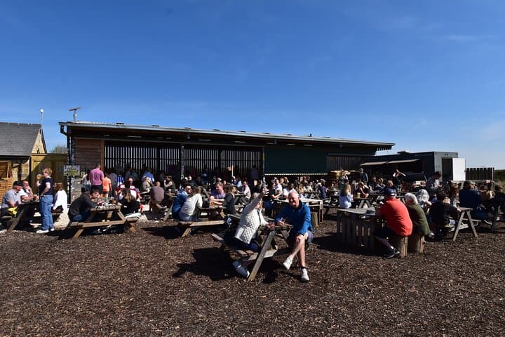The old sheep barn is now a great place to get some food and drink.