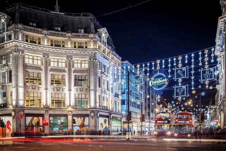 London: Christmas Lights Tour (Bus) + Hop-On Hop-Off 1-Day Boat