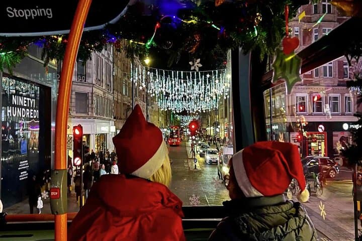 London: Christmas Lights Tour (Bus) + Hop-On Hop-Off 1-Day Boat