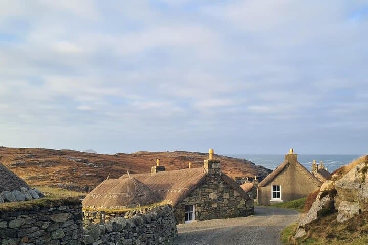 A view down the Gearrannan Blackhouse Village