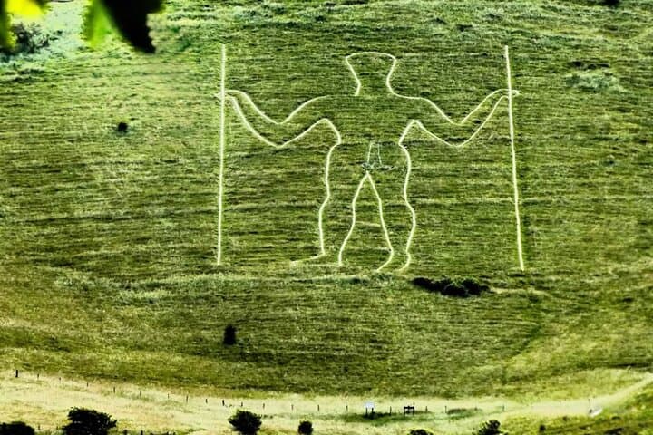 The Long Man of Wilmington Chalk Figure.