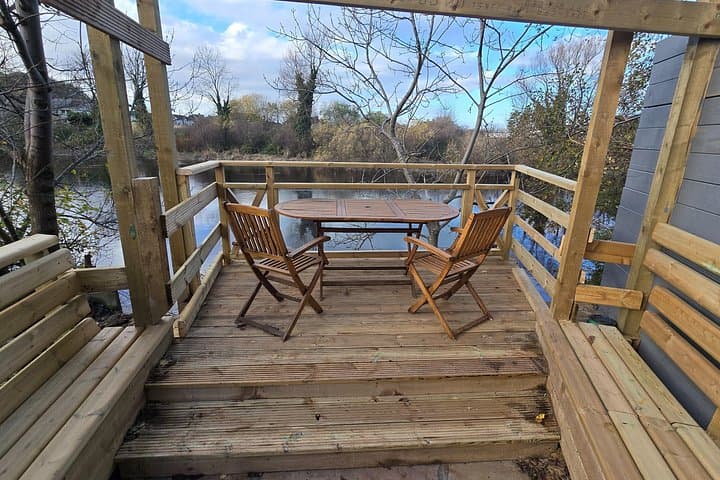 Our Garden viewpoint overlooking where the wooden bridge from the Battle of Stirling Bridge collapsed during the battle.