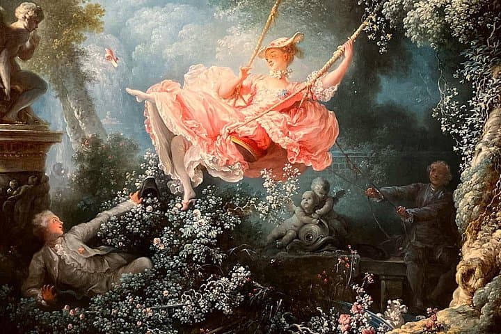 Detail of Fragonard's famous painting, The Happy Chances of the Scarlet