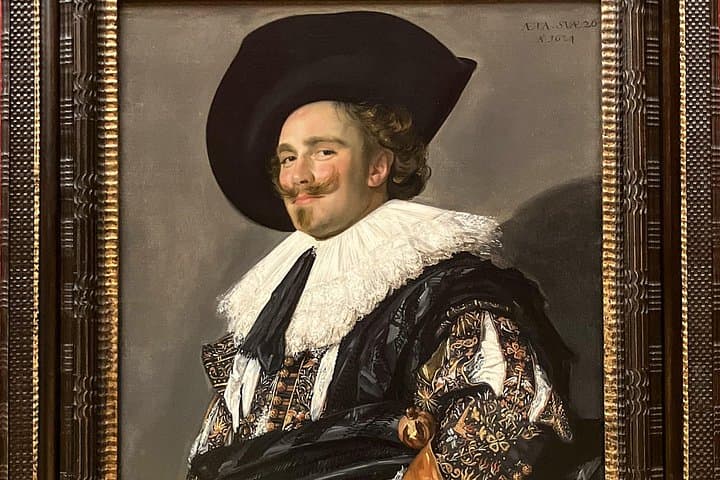 Detail of the Laughing Horseman painted by Frans Hals