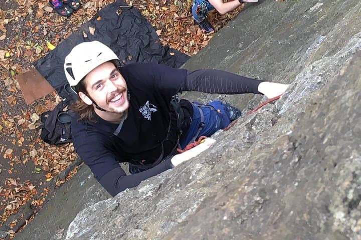First time “trad” climbing at Limekilns