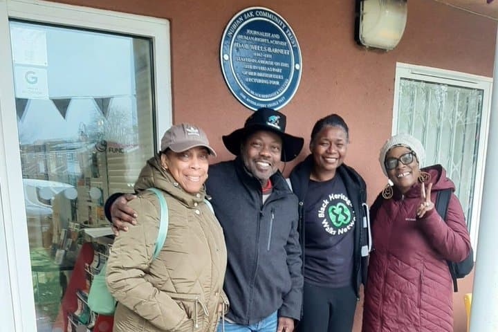 Visitors from the USA exploring Ida B Wells in Birmingham.