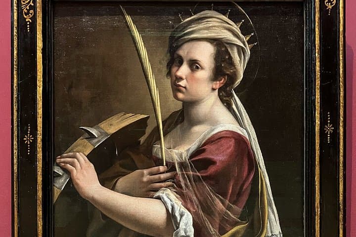 Detail of Artemisia Gentileschi's Self-Portrait of Saint Catherine of Alexandria