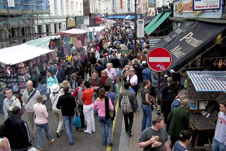 Portobello Road Market (Busy Day): The full market buzz—antiques, vintage finds, street food, and nonstop energy.