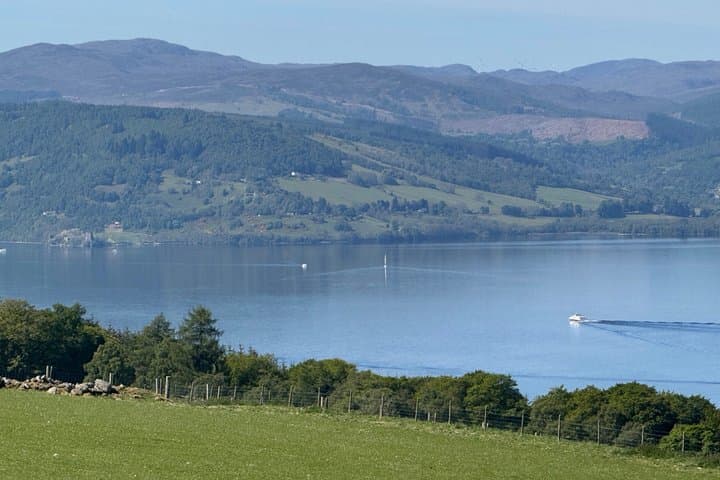 Loch Ness with Urquhart Castle in the background.