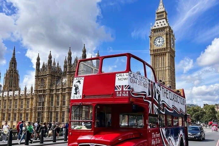 London Vintage Open Top Bus Tour with Live Guide