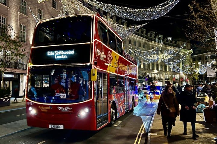 London Christmas Lights Tour Bus with Single River Trip