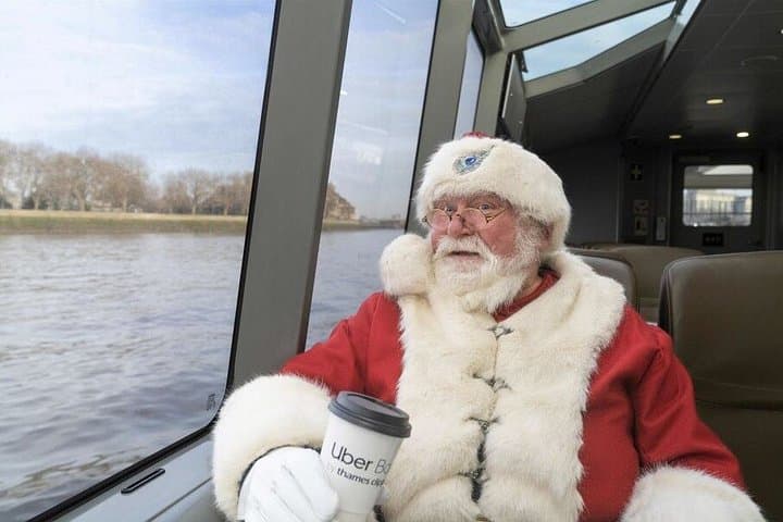 London Christmas Lights Tour by Bus with Return Thames Boat Trip