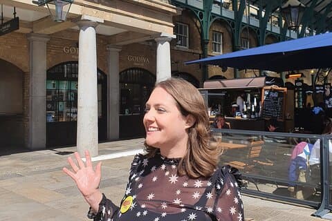 Charlie guiding in Covent Garden Market