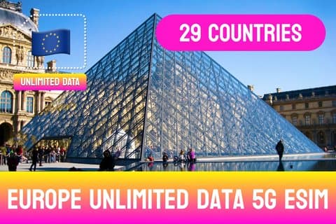 UK & Europe Unlimited Data 5G eSIM - 29 Countries