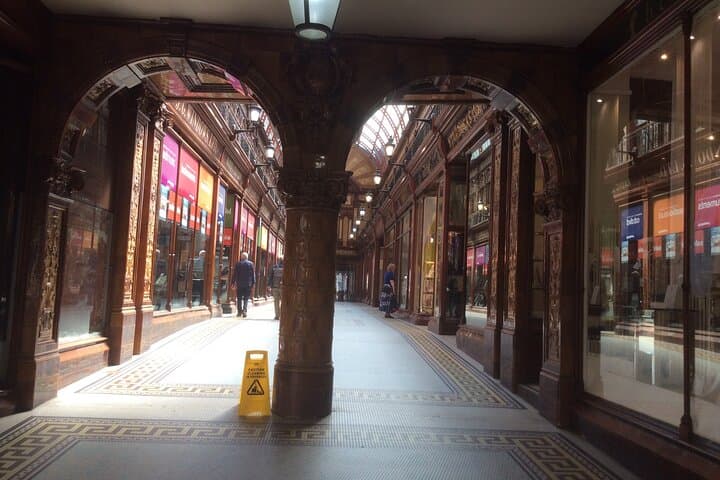 Going into an old shopping Arcade