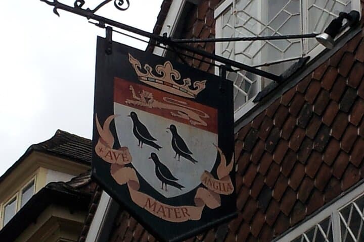 The City Arms sign with the famous Choughs!