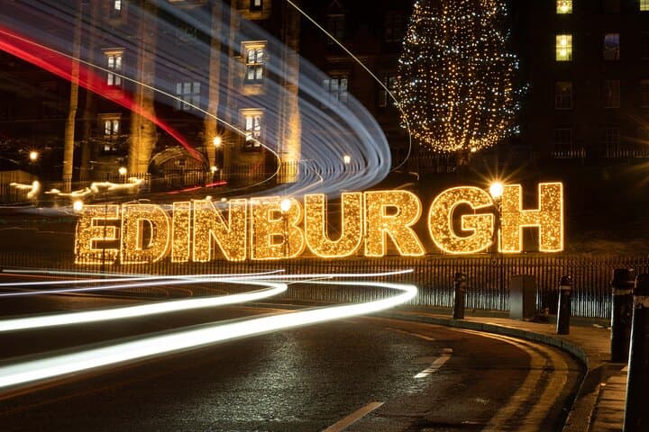 Illuminated Edinburgh sign