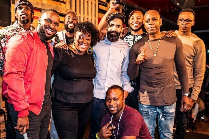 Dave Chappelle, Judi Love, Junior Booker, Paul Chowdhry, Babatunde Aleshe, Axel Blakeand and friends at Backyard Comedy Club