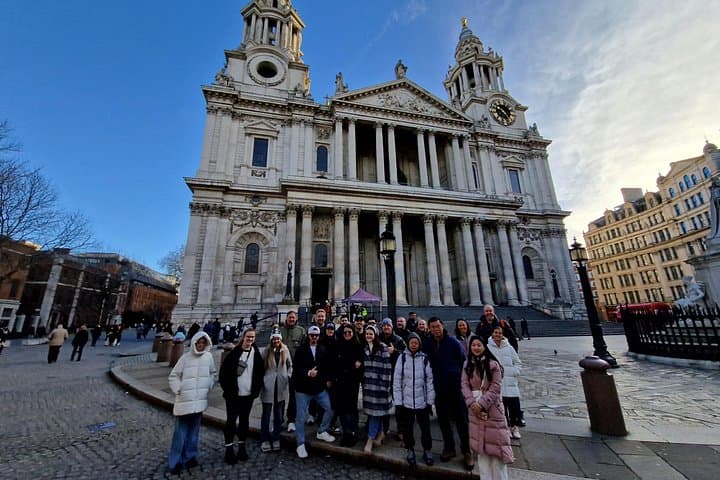 Posing outside St. Paul's Cathedral