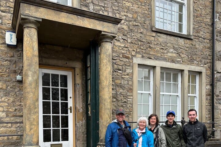 Outside Skeldale House whilst set dressing is taking place.